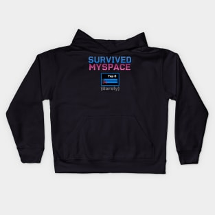 Survived MySpace Top 8 (Barely) - Retro Social Media Humor Kids Hoodie